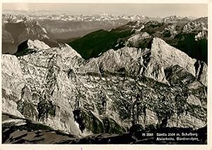 Postkarte Carte Postale 13925442 Saentis 2504m AR Alpenpanorama Schafberg Alvierkette Buendneralpen