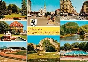 Bild des Verkufers fr Postkarte Carte Postale 73926733 Singen Hohentwiel Stadtgarten Schloss Museum Stadion Festungsruine Ekke zum Verkauf von Versandhandel Boeger