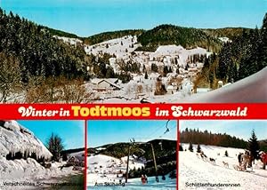 Seller image for Postkarte Carte Postale 73935179 Todtmoos Panorama Verschneites Schwarzwaldhaus Am Skihang Schlittenhund for sale by Versandhandel Boeger