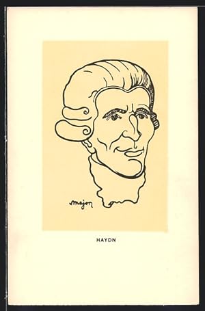 Ansichtskarte Karikatur Joseph Haydn, Komponist zur Zeit der Wiener Klassik
