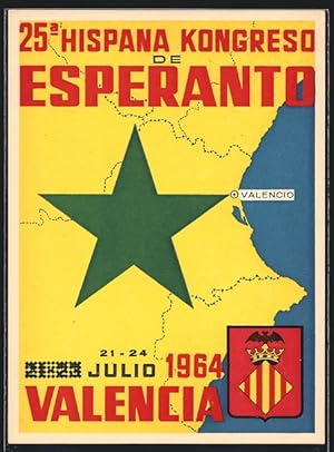 Ansichtskarte Valencia, 25a Hispana Kongreso de Esperanto 1964