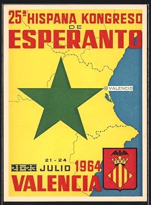 Ansichtskarte Valencia, 25a Hispana Kongreso de Esperanto 1964