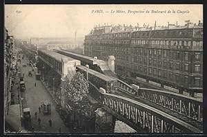 Ansichtskarte Paris, Le Metro, Perspective du Boulevard de la Chapelle, U-Bahn