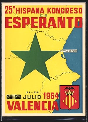 Ansichtskarte Valencia, 25a Hispana Kongreso de Esperanto 1964