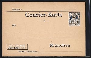 Ansichtskarte München, Courier-Karte, Private Stadtpost