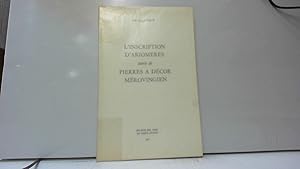 Image du vendeur pour L'inscription d'Ariomre suivie de Pierre a dcor Mrovingien mis en vente par JLG_livres anciens et modernes