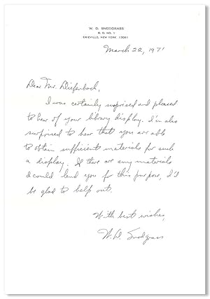 [Autograph Letter, Signed]