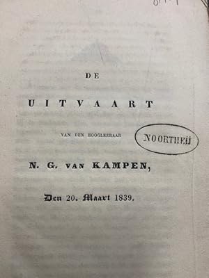 De uitvaart van den hoogleeraar N.G. van Kampen den 20.Maart 1839.