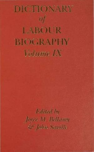 Imagen del vendedor de Dictionary of Labour Biography: Volume IX [Hardcover ] a la venta por booksXpress