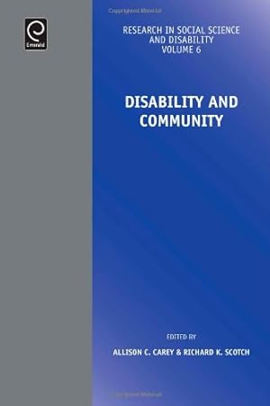 Bild des Verkufers fr Disability and Community: 6 (Research in Social Science and Disability, 6) [Hardcover ] zum Verkauf von booksXpress