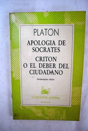 Imagen del vendedor de Apología de Sócrates a la venta por Alcaná Libros