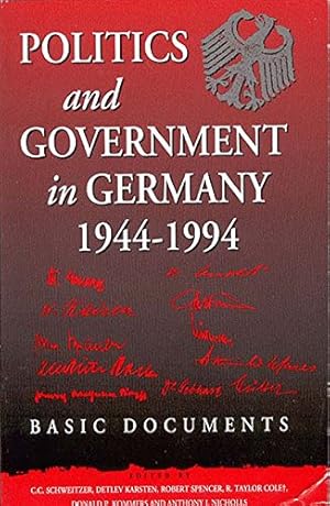 Seller image for Politics and Government in Germany, 1944-1994: Basic Documents [Paperback ] for sale by booksXpress