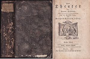 Image du vendeur pour Das Theater des Herrn Diderot. Aus dem Franzsischen bersetzt von Gotthold Ephraim Lessing. Erster und Zweiter Theil (in einem Band). Zweyte, verbesserte Ausgabe mis en vente par Graphem. Kunst- und Buchantiquariat