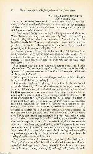 Imagen del vendedor de On some Remarkable Effect of Lighting observed in a Farmhouse near Monimail, Cupar, Fife. This is an original article from the Proceedings of the Glasgow Philosophical Society, 1849. a la venta por Cosmo Books