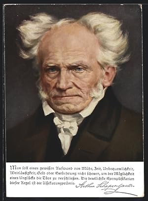 Bild des Verkufers fr Ansichtskarte Arthur Schopenhauer mit Zitat zum Verkauf von Bartko-Reher