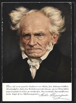 Bild des Verkufers fr Knstler-Ansichtskarte Arthur Schopenhauer, Man soll einen gewissen Aufwand. zum Verkauf von Bartko-Reher