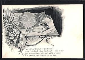 Ansichtskarte Friedrichsruh, Fürst Otto von Bismarck auf dem Sterbebett