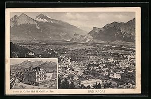 Seller image for Ansichtskarte Bad Ragaz, Hotel St. Galler Hof, Bes. H. Galliker, Ortsansicht for sale by Bartko-Reher