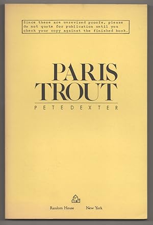 Bild des Verkufers fr Paris Trout zum Verkauf von Jeff Hirsch Books, ABAA