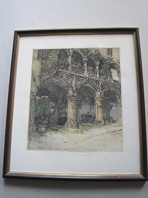 Bild des Verkufers fr Bruck an der Mur, Kornmesserhaus" Original-Radierung, vom Knstler eigenhndig mittig signiert, unter Glas, gerahmt. zum Verkauf von Antiquariat Schleifer