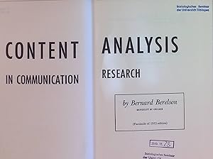 Content Analysis in Communication Research.