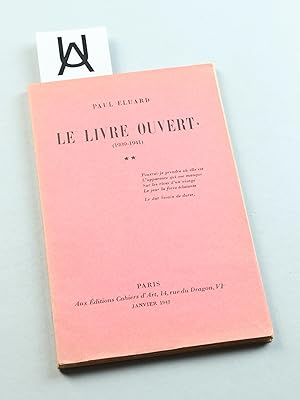 Image du vendeur pour Le livre ouvert (1939 - 1941). [Band 2]. mis en vente par Antiquariat Uhlmann