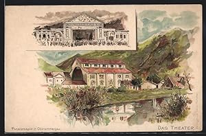Lithographie Oberammergau, Theater