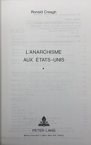 Seller image for Publications universitaires europennes. Sciences politiques, 53. L'Anarchisme aux tats-Unis. for sale by Librairie Historique F. Teissdre