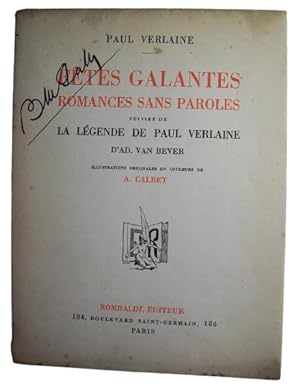 Fetes Galantes Romances Sans Paroles Suivies De La Legende De Paul Verlaine D'ad Van Bever