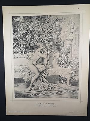 Image du vendeur pour Lichtdruck von 1890. Cupido als Schtz. mis en vente par ANTIQUARIAT Franke BRUDDENBOOKS