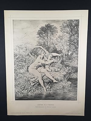 Image du vendeur pour Lichtdruck von 1890. Cupido als Fischer. mis en vente par ANTIQUARIAT Franke BRUDDENBOOKS