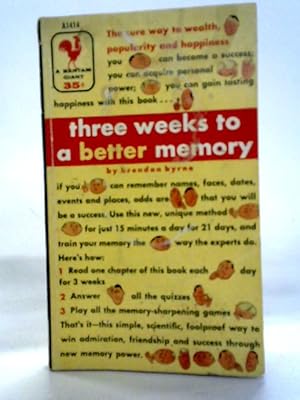 Imagen del vendedor de Three Weeks to a Better Memory a la venta por World of Rare Books