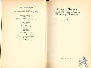 Bild des Verkufers fr Fact and Meaning - Quine and Wittgenstein on Philosophy of Language zum Verkauf von avelibro OHG