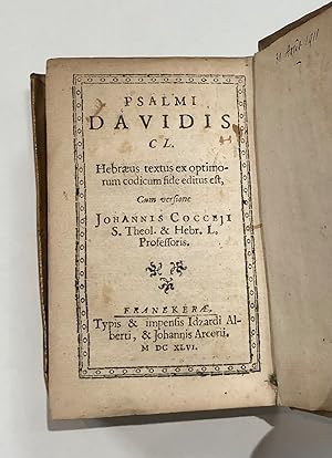 Psalmi Davidis Hebraeustextus ex optimorum codicum fide editus est, cum versione