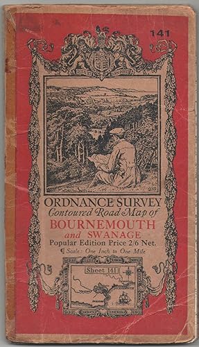 Ordnance Survey Contoured Road Map of Bournemouth and Swanage. Popular edition. Sheet 141