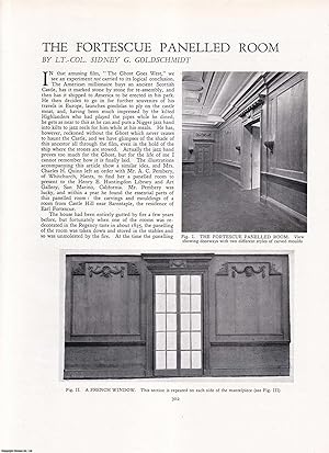 Image du vendeur pour The Fortesque Panelled Room: The Reassembled Carvings and Mouldings from a Room at Castle Hill, Barnstaple. An original article from Apollo, International Magazine of the Arts, 1945. mis en vente par Cosmo Books