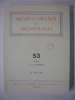 Image du vendeur pour Archivo Espaol de Arqueologa 53, 1980 ( N 141-142 ) mis en vente par Librera Antonio Azorn