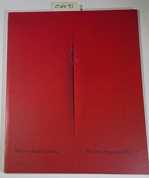 Bild des Verkufers fr Wer hat Angnst vor Rot.? Who is afraid of red.? Ausstellung Juni-September 1995 Galerie Beyeler zum Verkauf von Antiquariat Trger