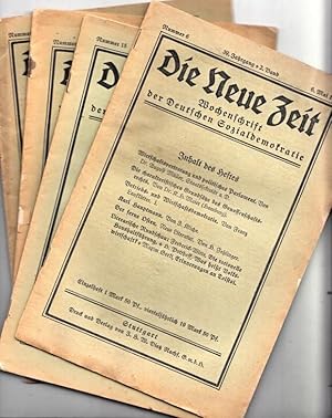 Immagine del venditore per Die Neue Zeit. 39. Jahrgang 2. Band 1921. Konvolut bestehend aus 4 Heften: Nr. 6 vom 6.5.1921 / Nr. 15 vom 8.7.1921 / Nr. 21 vom 19.8.1921 UND Nr. 23 vom 2.9.1921. Wochenschrift der deutschen Sozialdemokratie. Beispiele aus dem Inhalt: Heinrich Cunow: Marx und die Diktatur des Proletariats UND Wohin geht die Fahrt - Betrachtung nach der Reichstagswahl / A. Nossig: Der franzsische Nationalsozialismus u.v.a. venduto da Antiquariat Carl Wegner