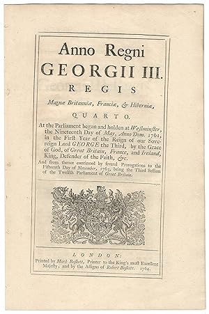 BEAVER ACT (1764). An Act for repealing the Duties now payable upon Bever Skins imported, and for...