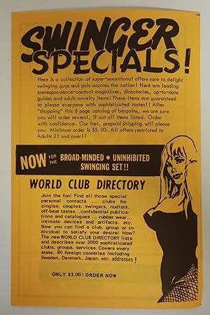 Swinger Specials! World Club Directory Vintage Paper Booklet Order From Kindred Spirits