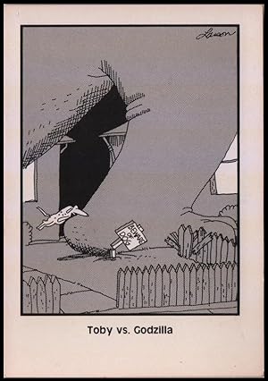 Seller image for Far Side postcard: Toby vs. Godzilla for sale by Mobyville