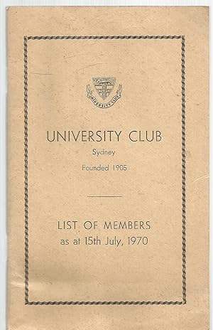 List of Members as at 15th July 1970