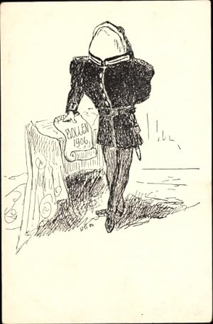 Künstler Ansichtskarte / Postkarte Vermenschlichter Frosch mit Schriftrolle 1906