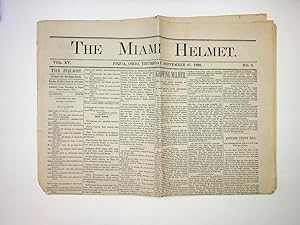 [newspaper] The Miami Helmut, Piqua, Ohio Vol XV, No 9, Sept 27, 1888
