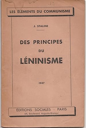 Des principes du léninisme. Conférences faites à l'Université Sverdlov en 1924.