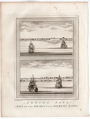 Antique Print-ONTONG-JAVA-TASMANIA-VAN DIEMENS ISLAND-TASMAN-Schley-Bellin-1758