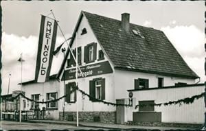 Ansichtskarte Gernsheim a. Rhein Restaurant Rheinterrasse Rheingold (Nr.9828)