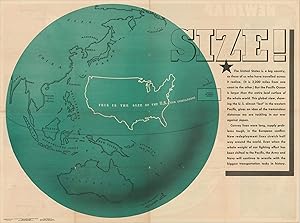 Imagen del vendedor de SIZE! A dramatic map showing the relative expanse of the Pacific Ocean. a la venta por Curtis Wright Maps