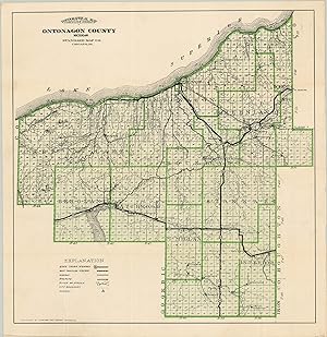 Seller image for Topographical Map of Ontonagon County Michigan - Detailed map of Ontonagon County, Michigan. for sale by Curtis Wright Maps